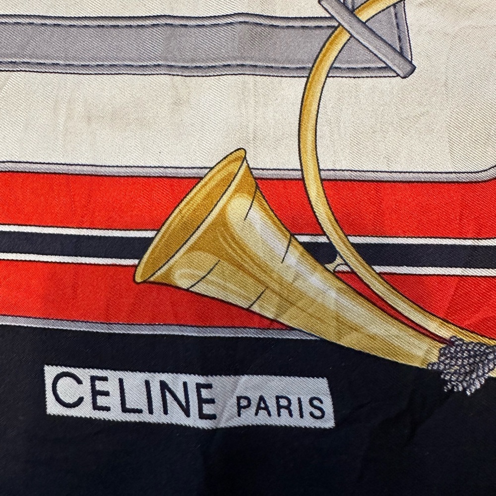Celine Paris Vintage Equestrian Silk Scarf – 25” Square - Picture 5 of 7